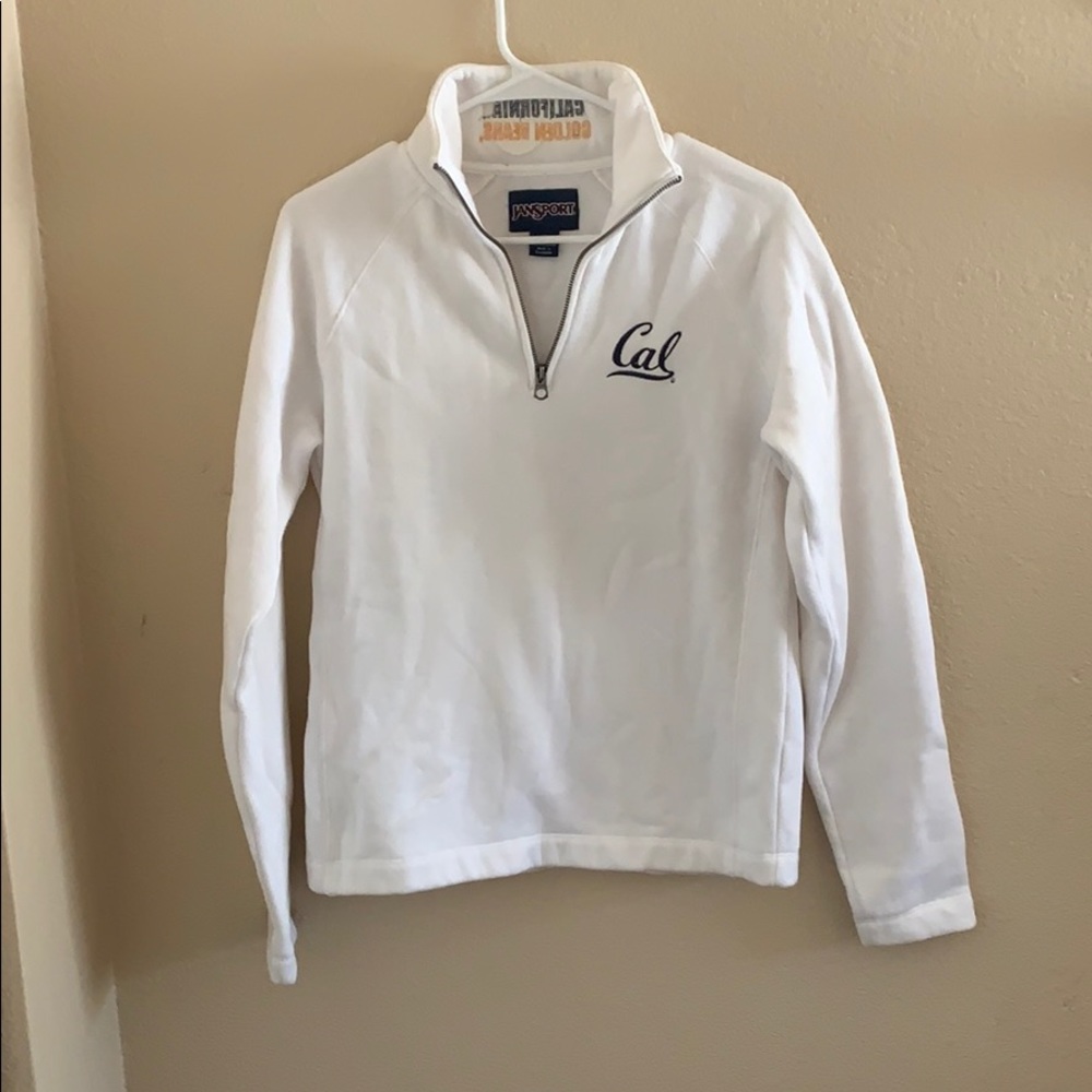 Cal State white half zip